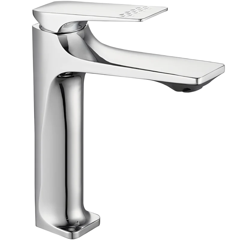 Modern Single Hole Basin Faucet Hot Cold Water Mixer Tap Zinc Alloy Construction Ceramic Valve Core for Living Room Bedroom