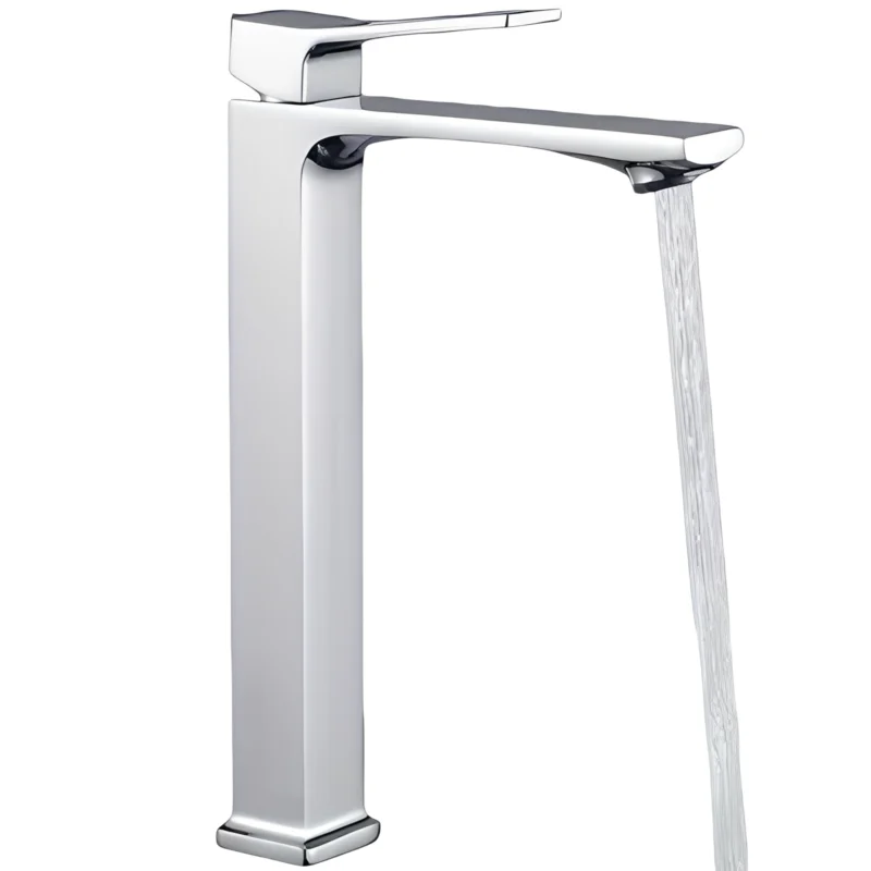 Modern Single Handle Hot/Cold Water Basin Faucet Washbasin Taps Chrome Finish Zinc Alloy Ceramic Valve Core for Hall & Bathroom