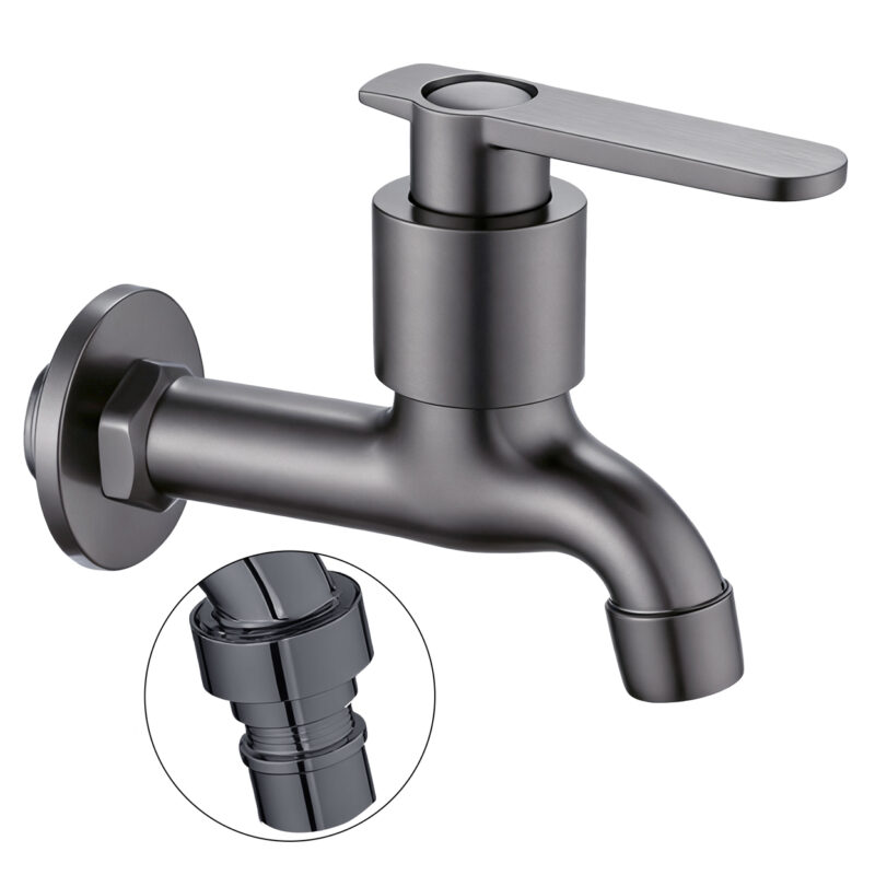 Factory Supply Customizable Faucet Spout Zinc Alloy Wall-Mounted Bibcocks Water Tap for Bathroom Washing Machine